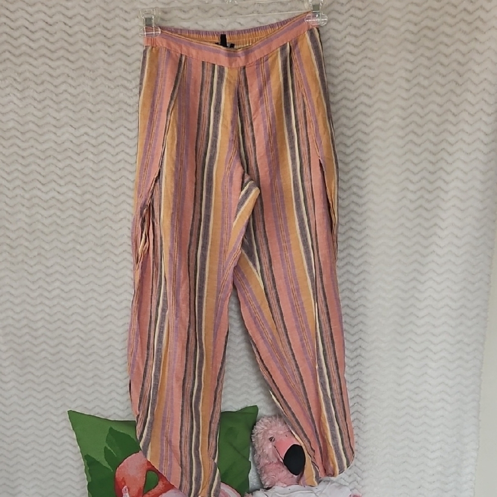 Drew Striped Side Slit Multicolor Pants